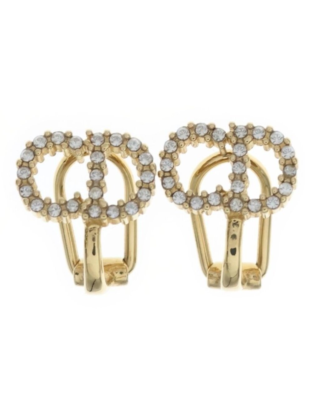 Dior Clair D Lune Clip Earrings Gold